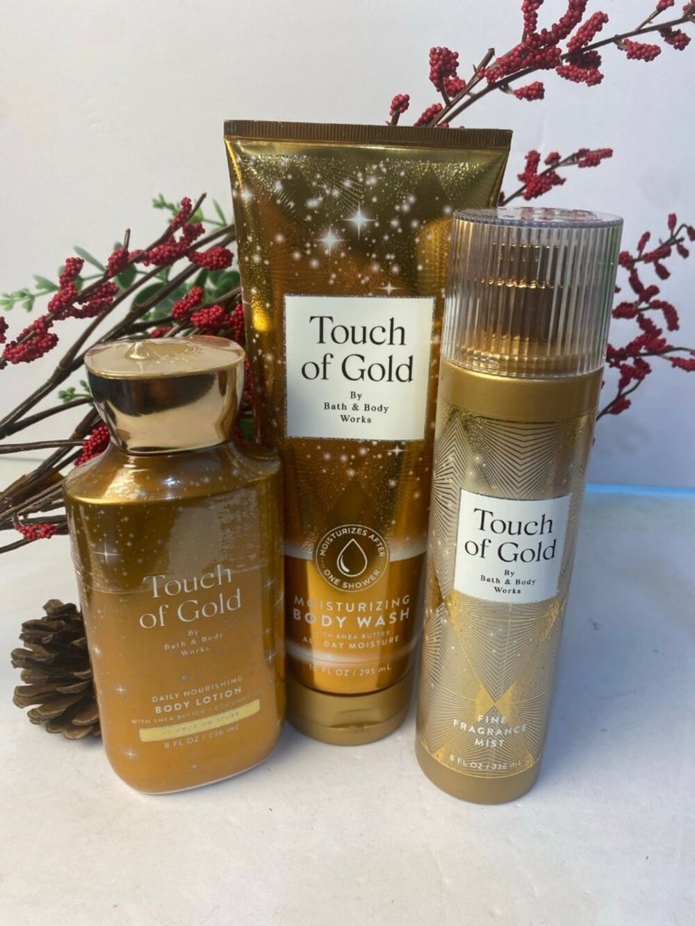 “Touch of Gold” BBW New 3 -Pc Body Care Set